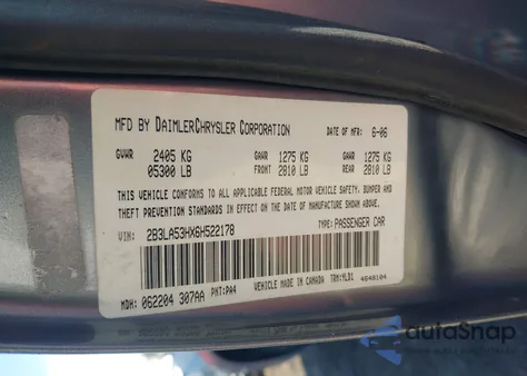 2006 Dodge Charger Rt z USA, uszkodzony, nr VIN 2B3LA53HX6H522178